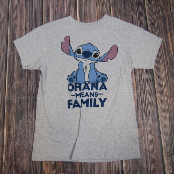 Disney Other - Disney Lilo Stitch Shirt Mens Medium Gray Ohana Means Family Graphic Tee T-Shirt